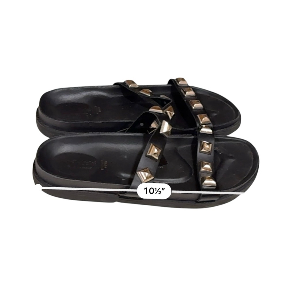 Giulia Palai Women’s Shoes Sandals Black Gold Studded Size 9.5 - Picture 8 of 9